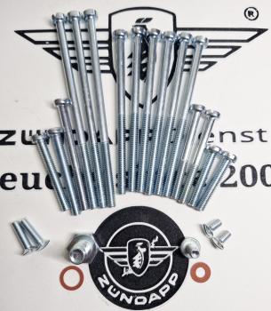 Zündapp Motorschrauben komplett Set für alle 3 Gang bis Bj. 1966 - 24 teilig !